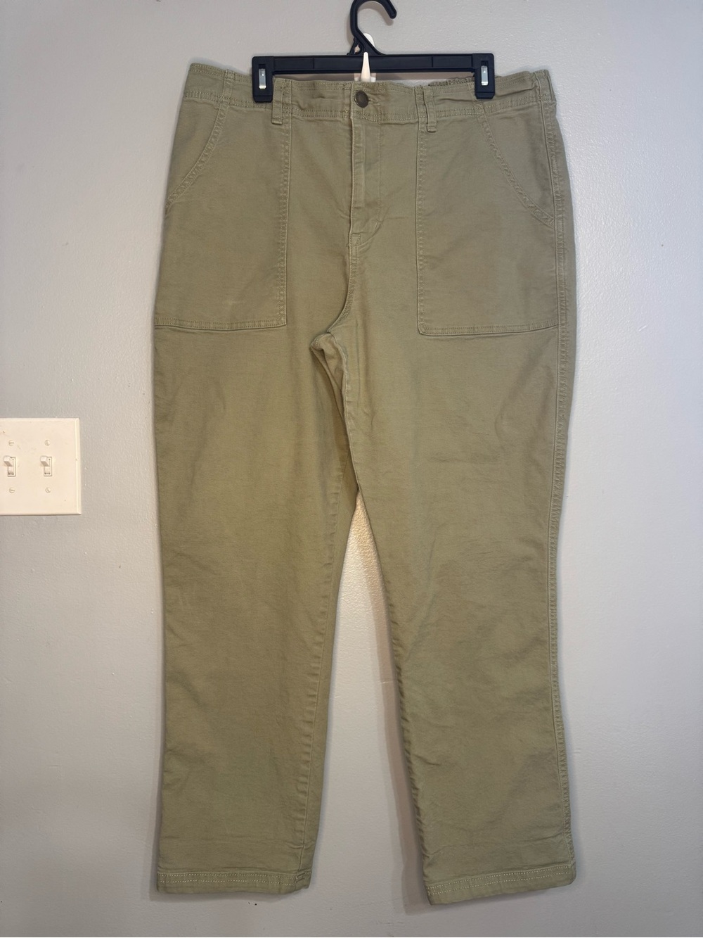 Knox Rose Women’s XL Sage Olive Green Khaki Canvas Utility Pants Stretch Cotton